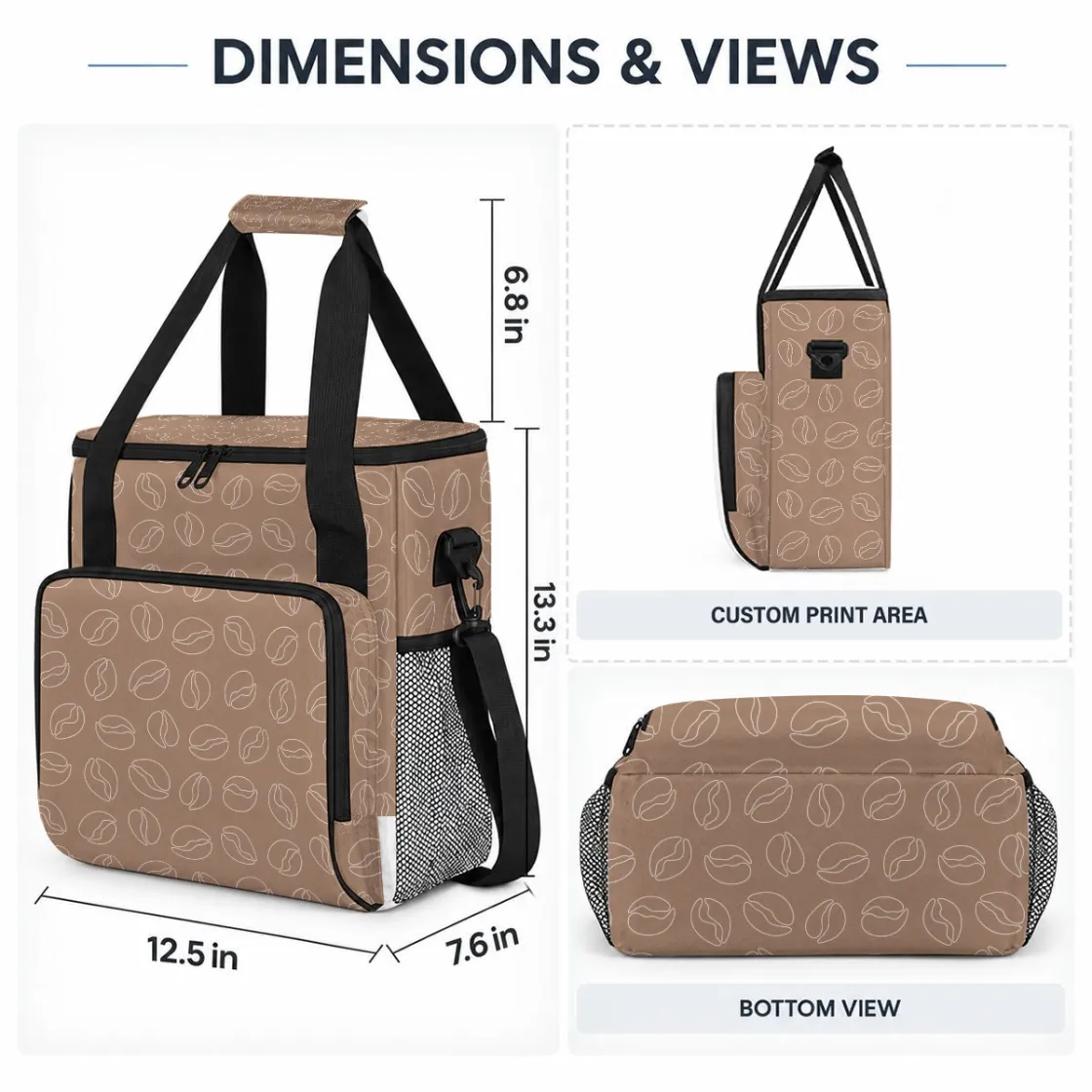 Large-Capacity Coffee Machine Carrying Bag with Multiple Pockets