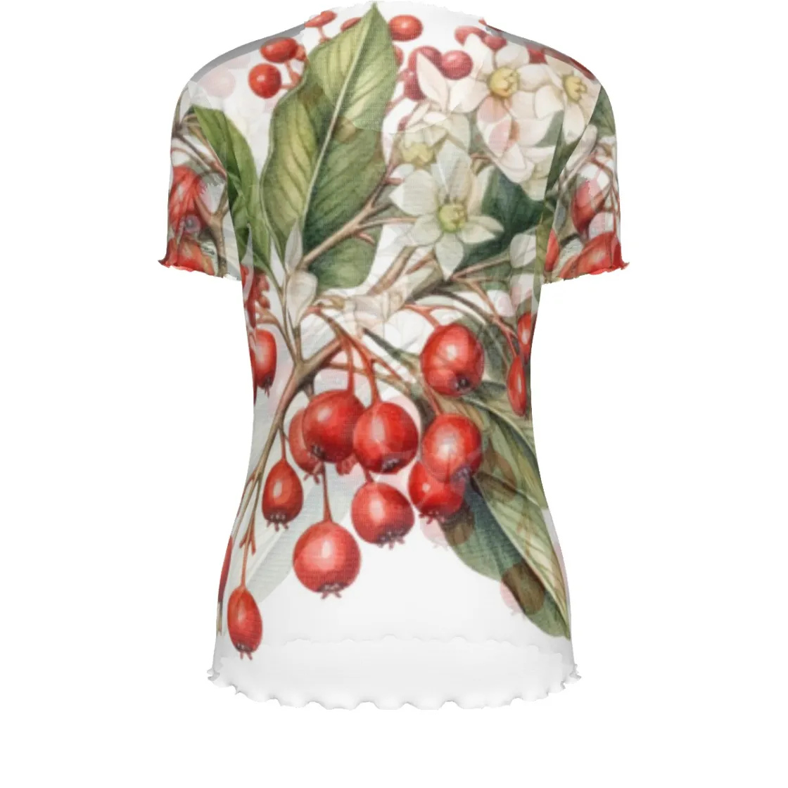 All-Over Print Women's Short Sleeve Mesh Blouse