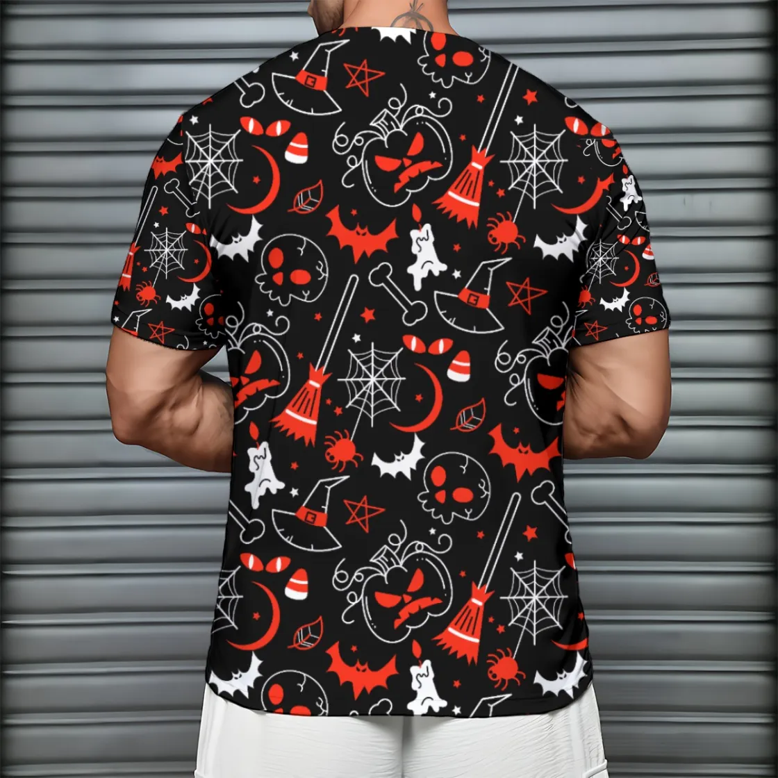 All-Over Print Men's Short Sleeve T-Shirt With Sports Collar