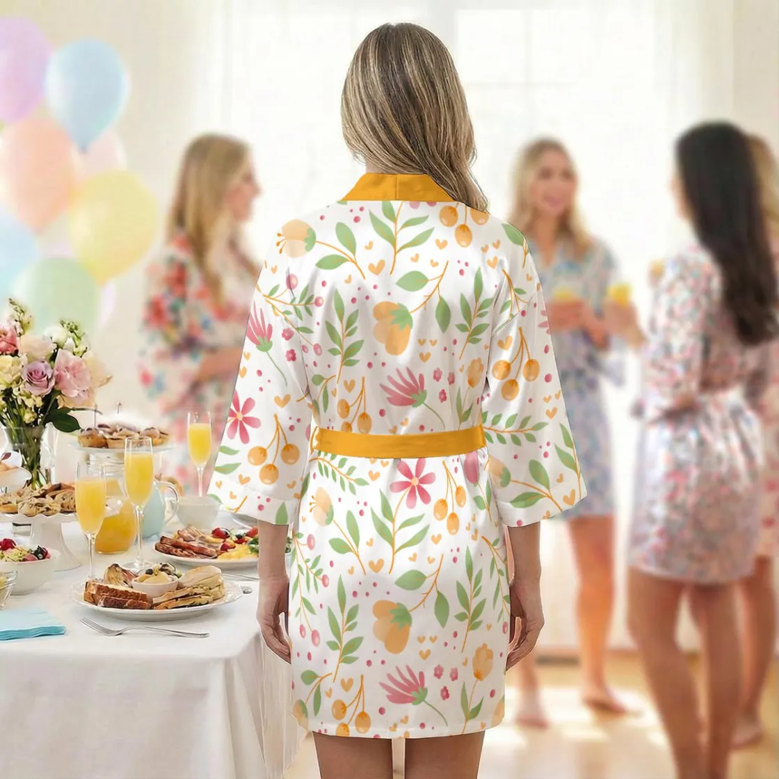 All-Over Print Women's Satin Wedding Robe