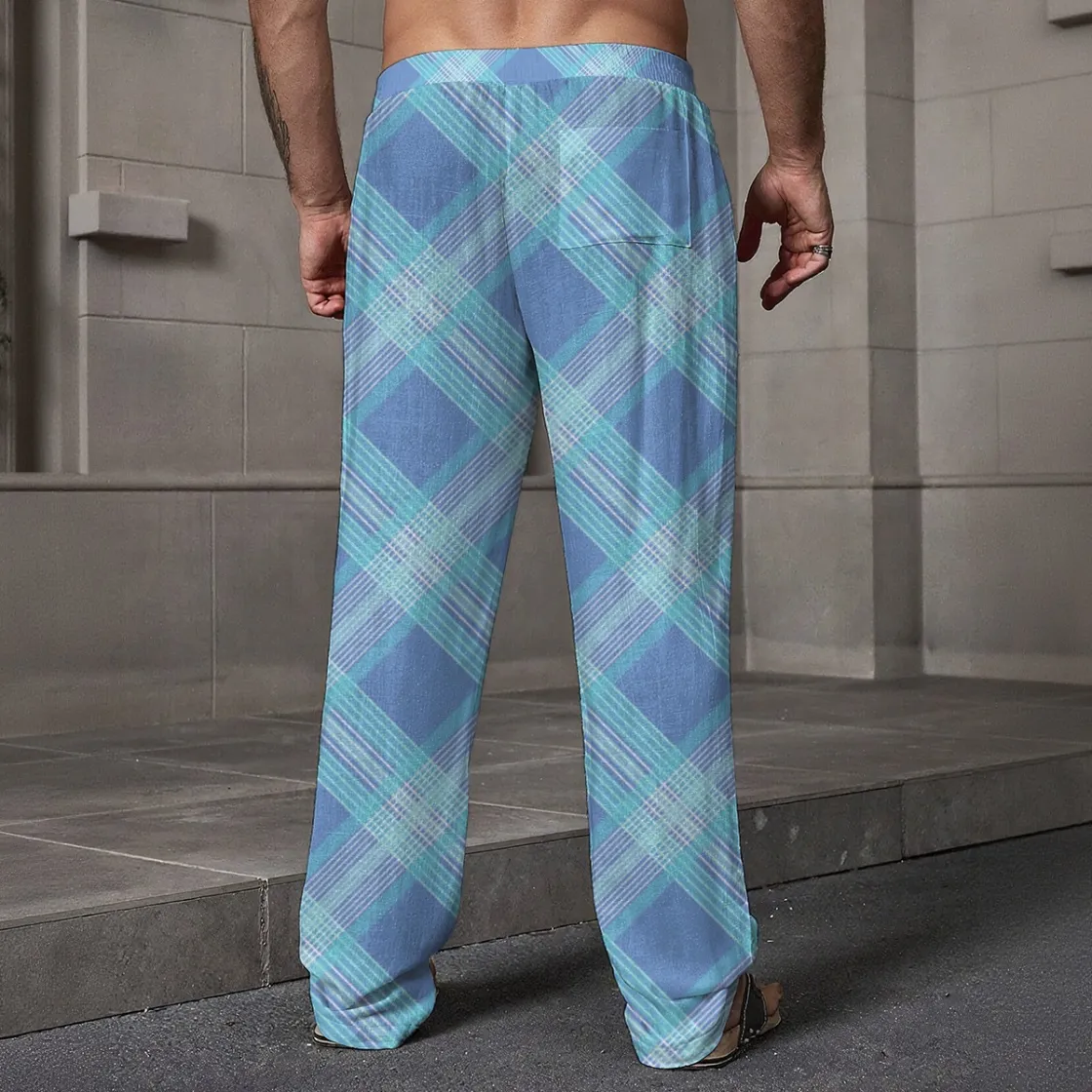 All-Over Print Men's Loose Casual Pants With Pocket