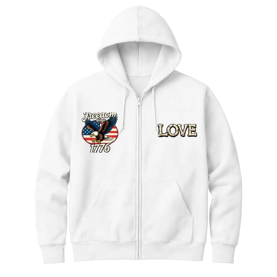 Men's Hoodie With Zipper Printed in USA |Glidan18600 DTF