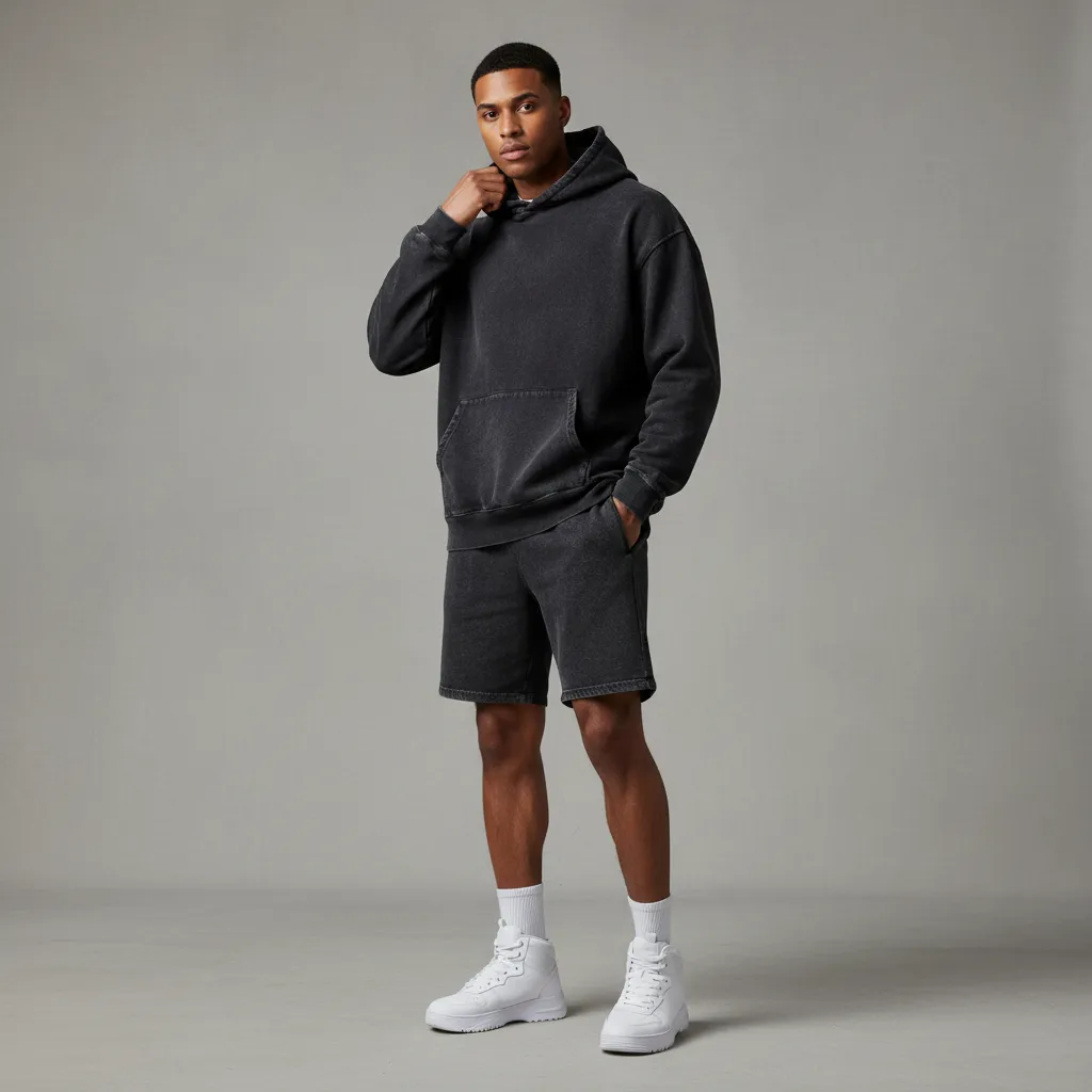 Men’s Vintage Wash Drawstring Shorts|350GSM DTG