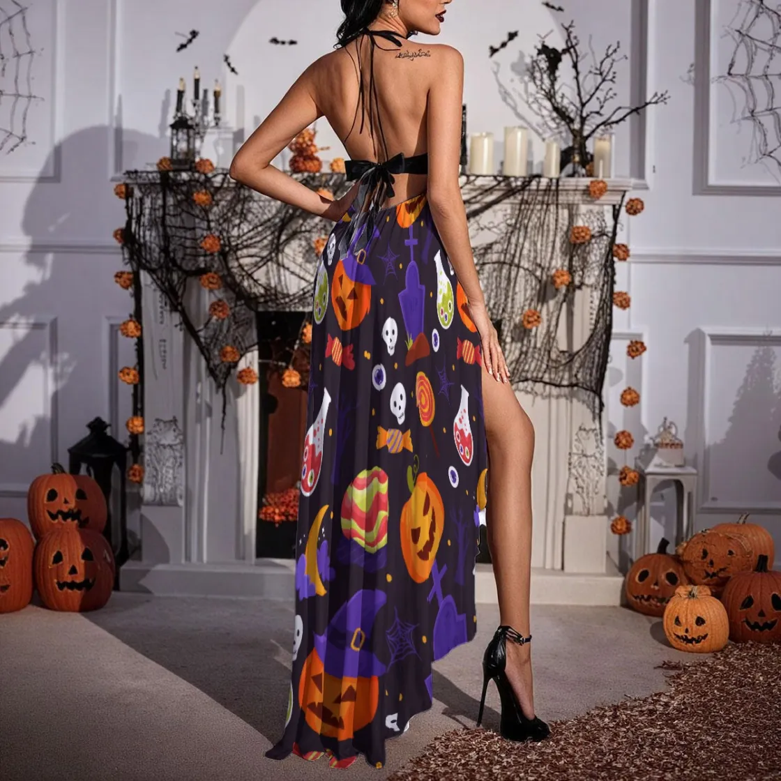All-Over Print Women’s Elegant Mesh Lace Evening Dress