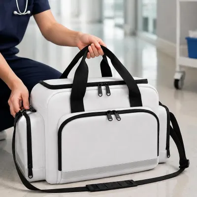 Large-Capacity First Aid Organizer Bag With Reflective Trim