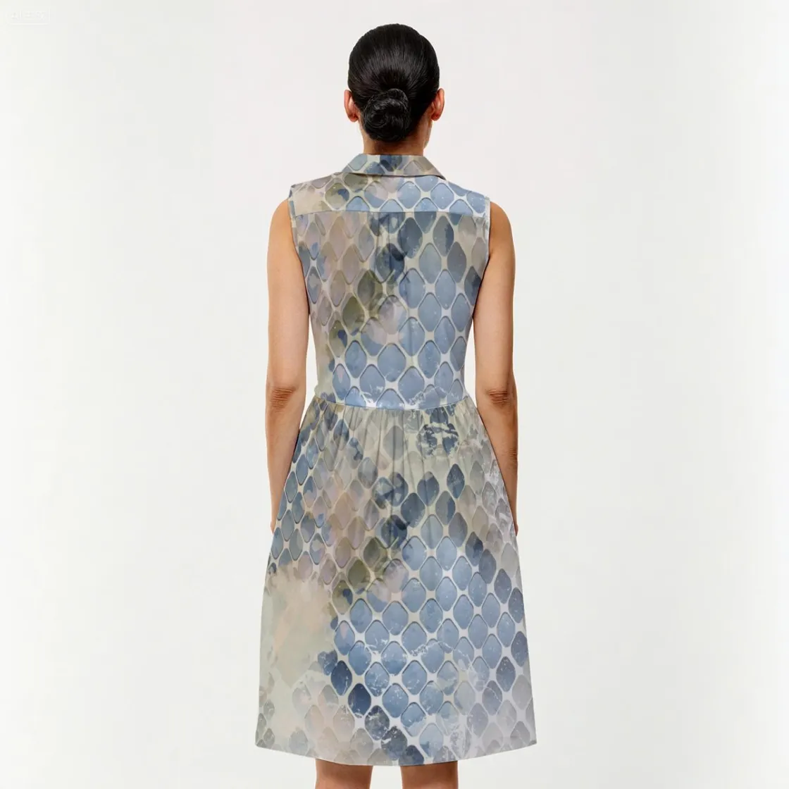 All-Over Print Women's Sleeveless Shirt Dress||140GSM Slub Cotton