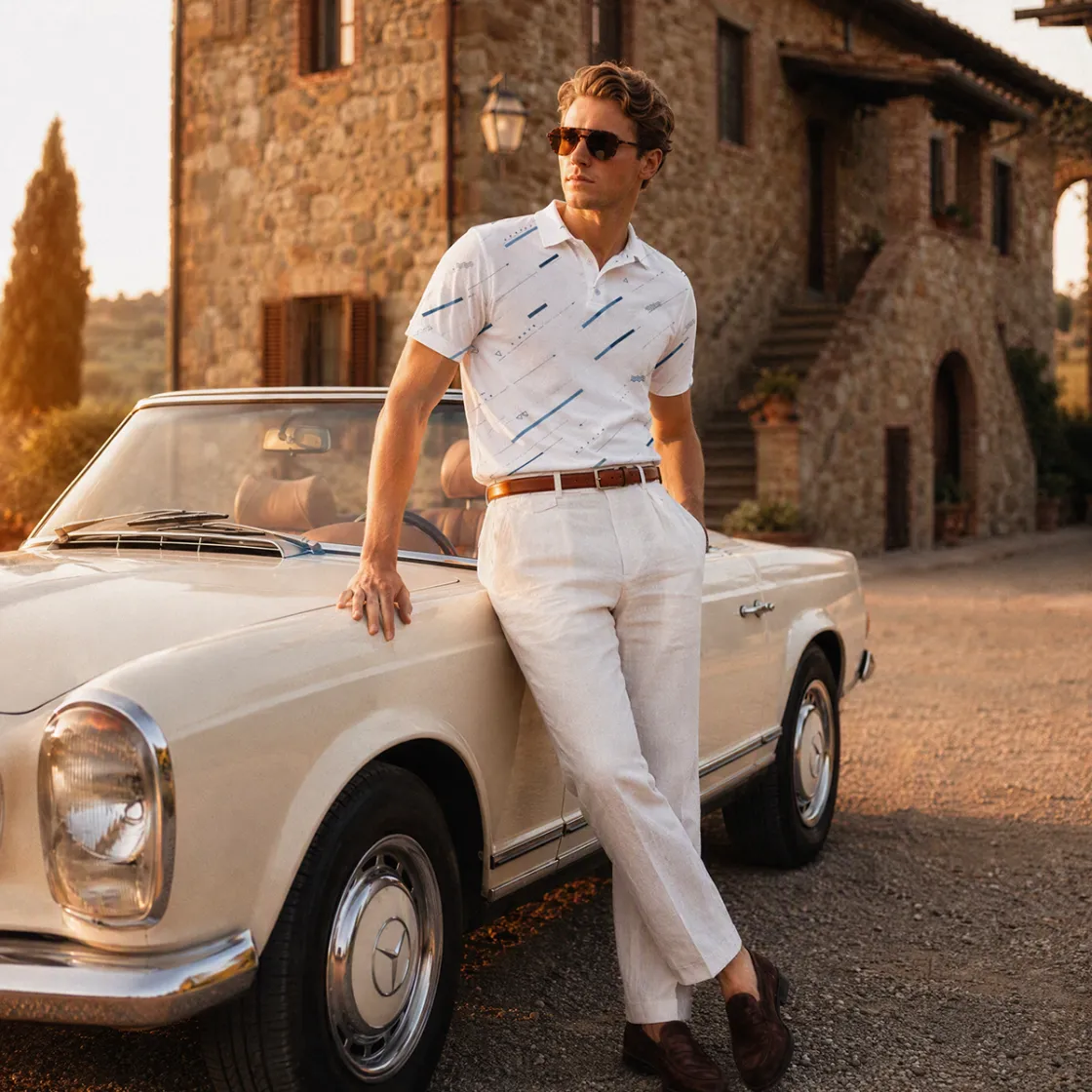 All-Over Print Men's Polo Shirt|Bonded Seam