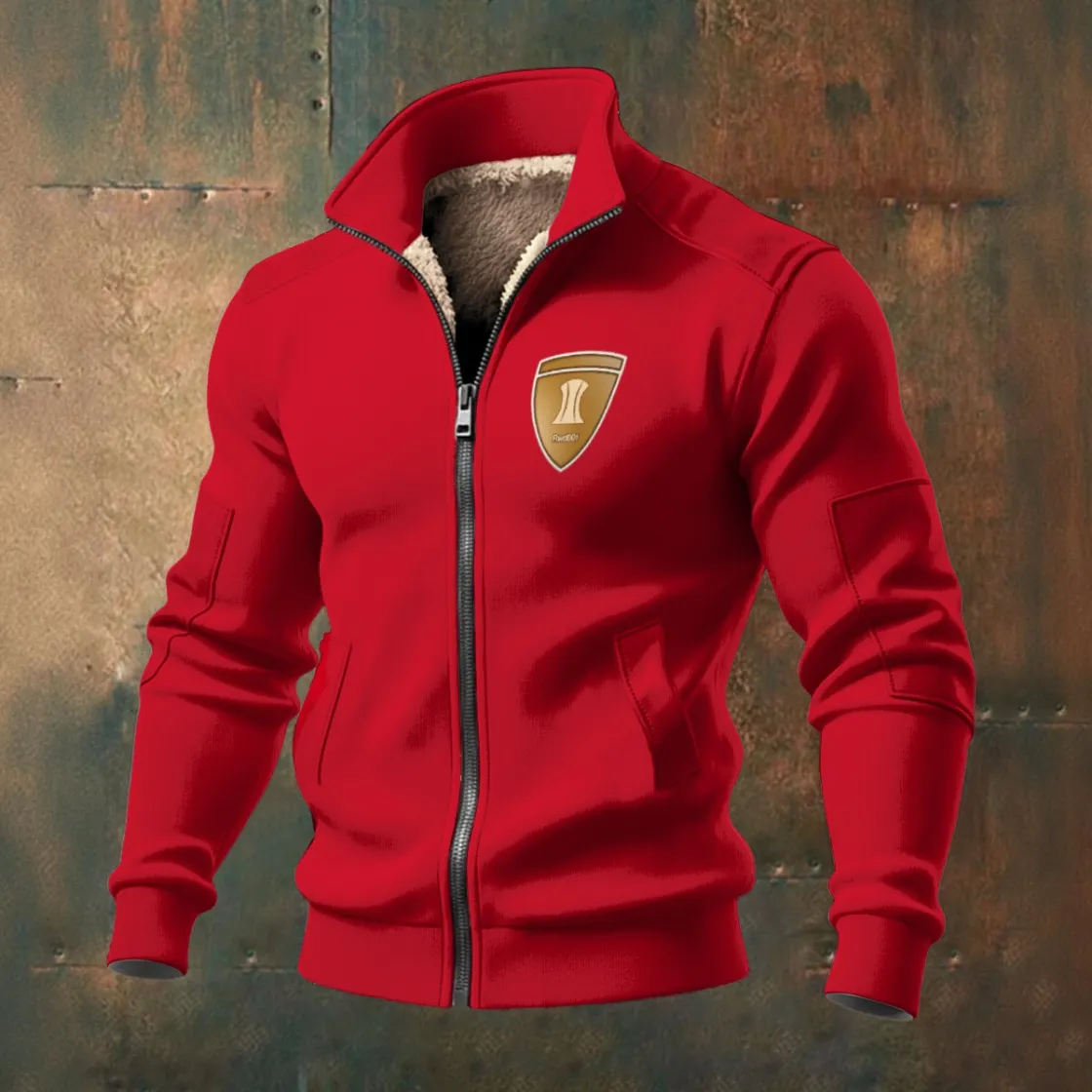 All-Over Print Men's Thick Knit Fleece Jacket
