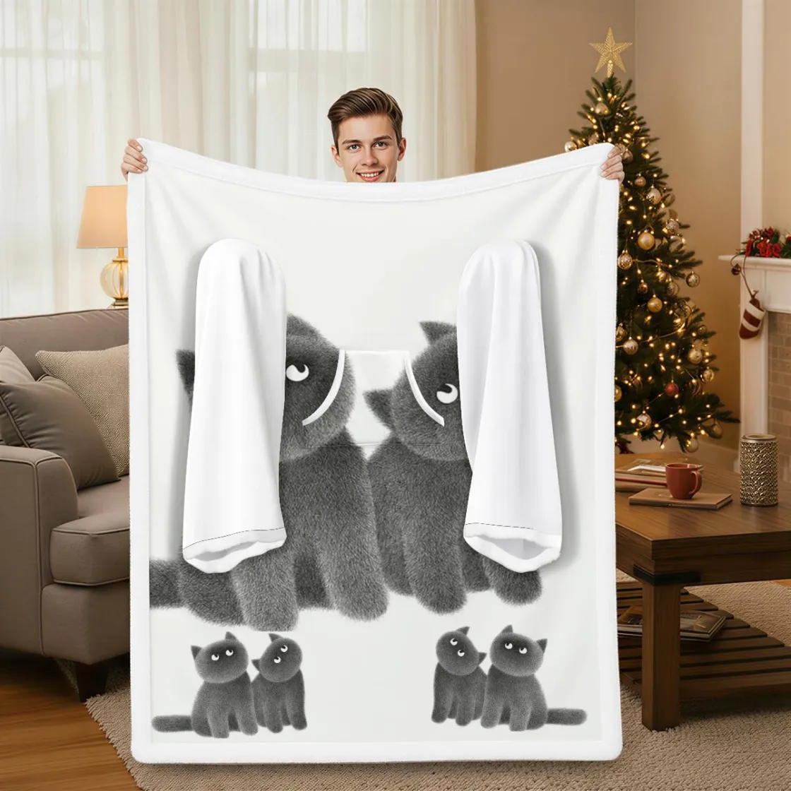 All-Over Print Cozy Wearable Blanket with Sleeves