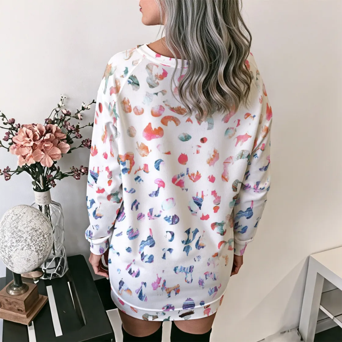 All-Over Print Women's Lace-Up Sweatshirt