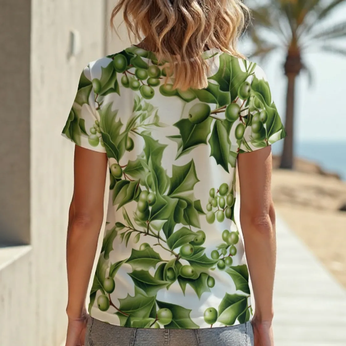 All-Over Print V-neck Women's T-shirt