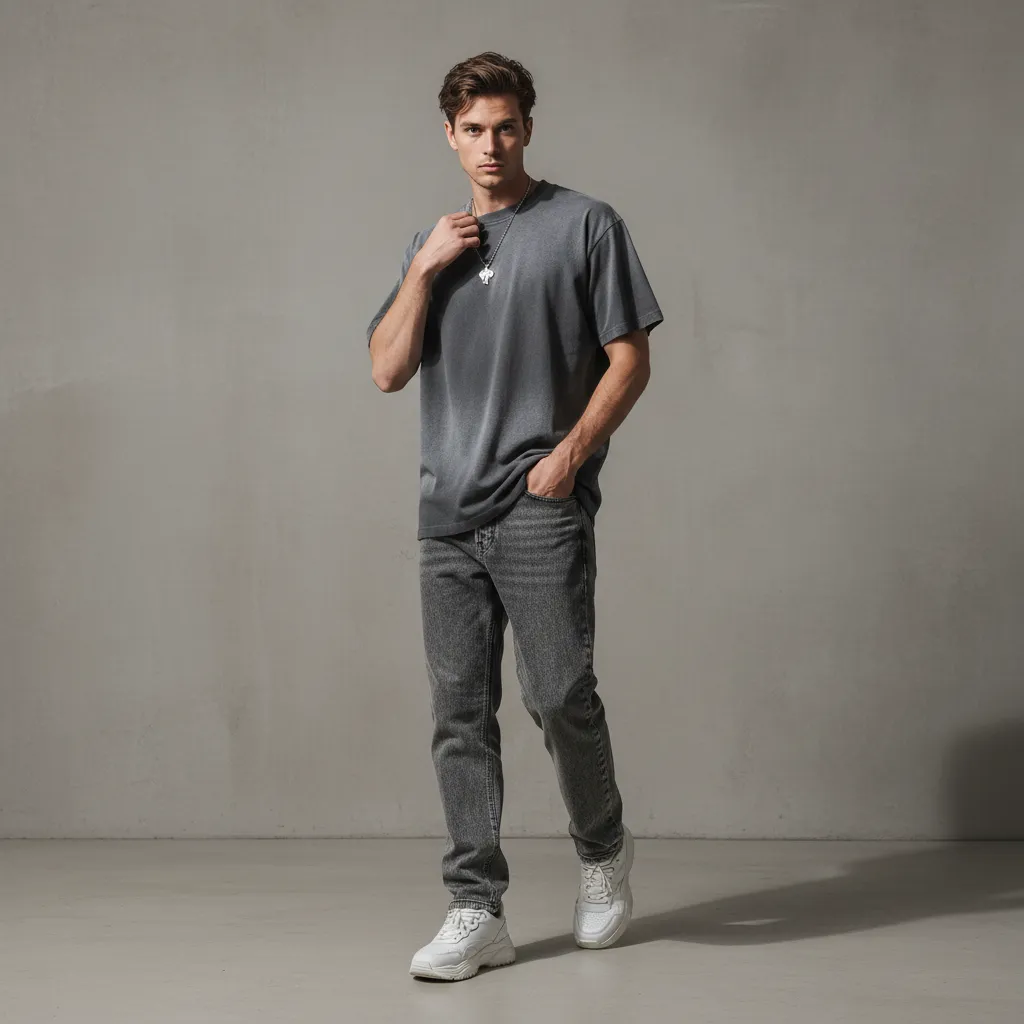 Men’s Distressed Washed Oversized T-Shirt|260GSM DTF