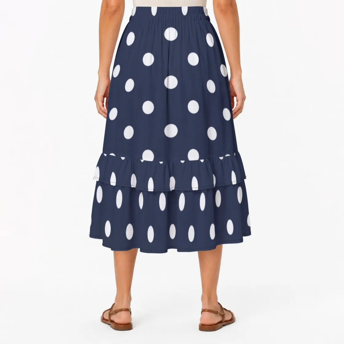 All-Over Print Women's Patchwork Ruffle Skirt