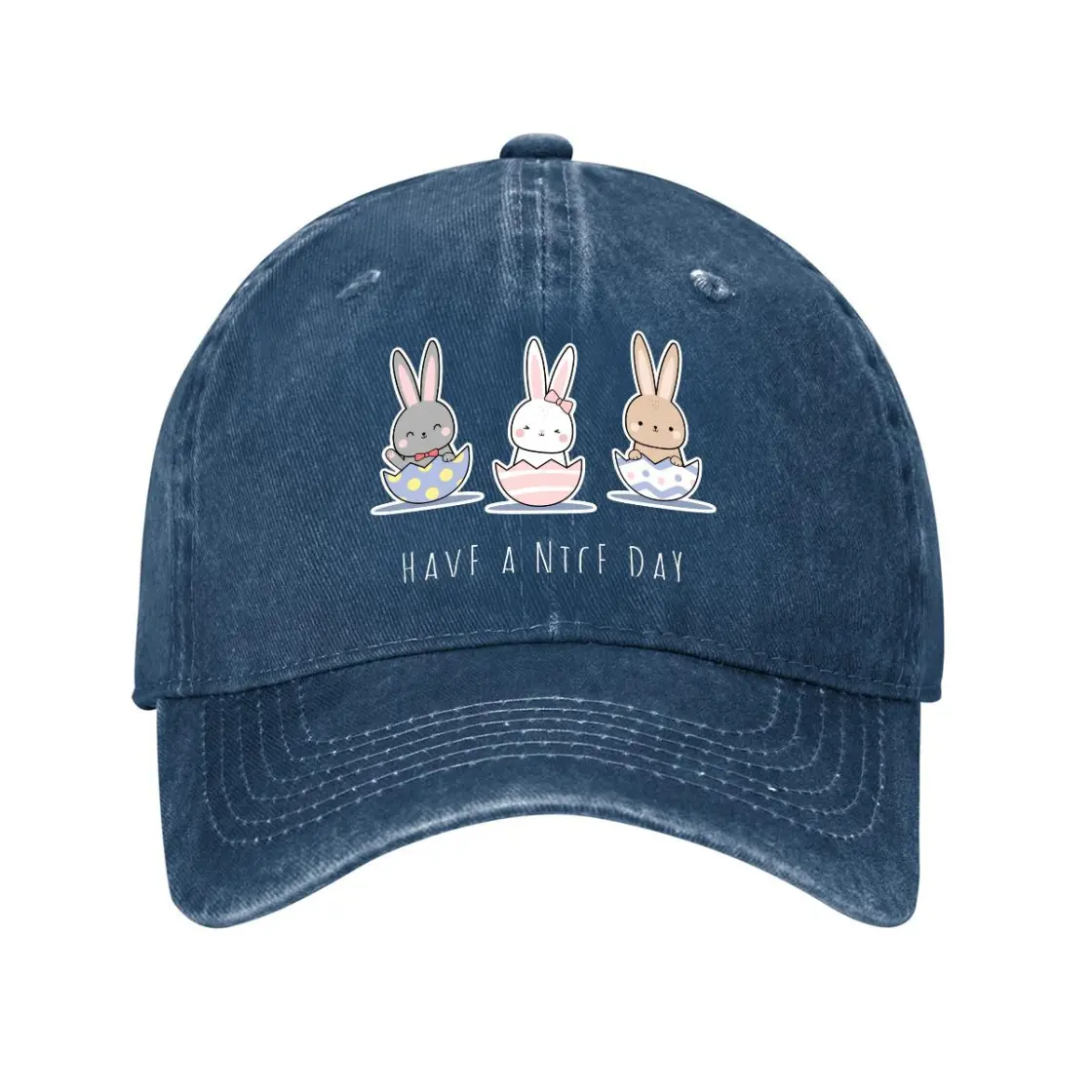 Adult Washed Denim Baseball Cap Printed in USA