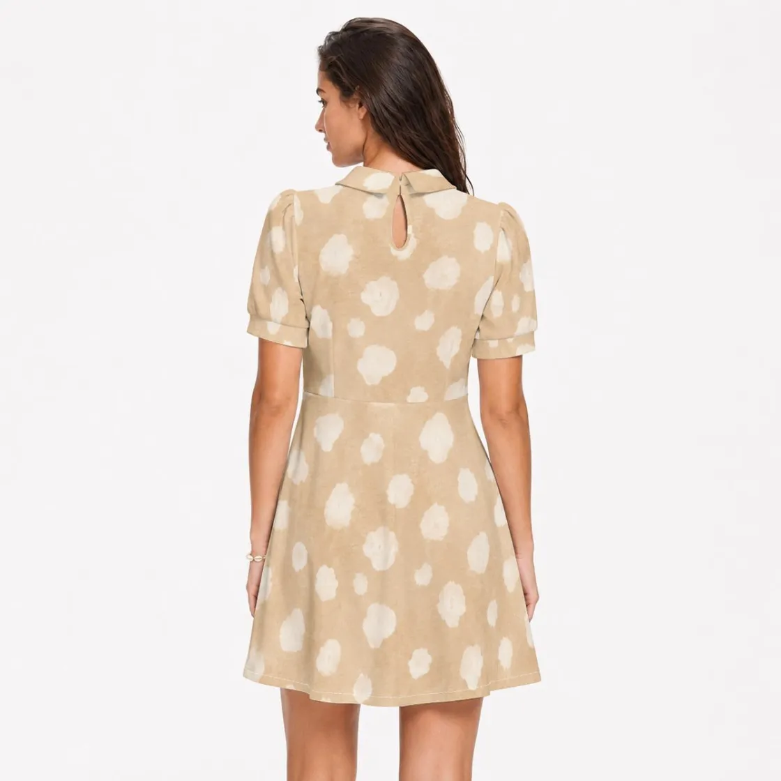 All-Over Print Women's A-Line Dress With Peter Pan Neck