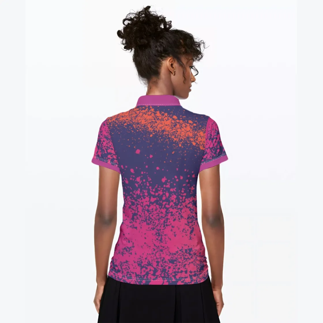 All-Over Print Women's Polo Collar Jersey
