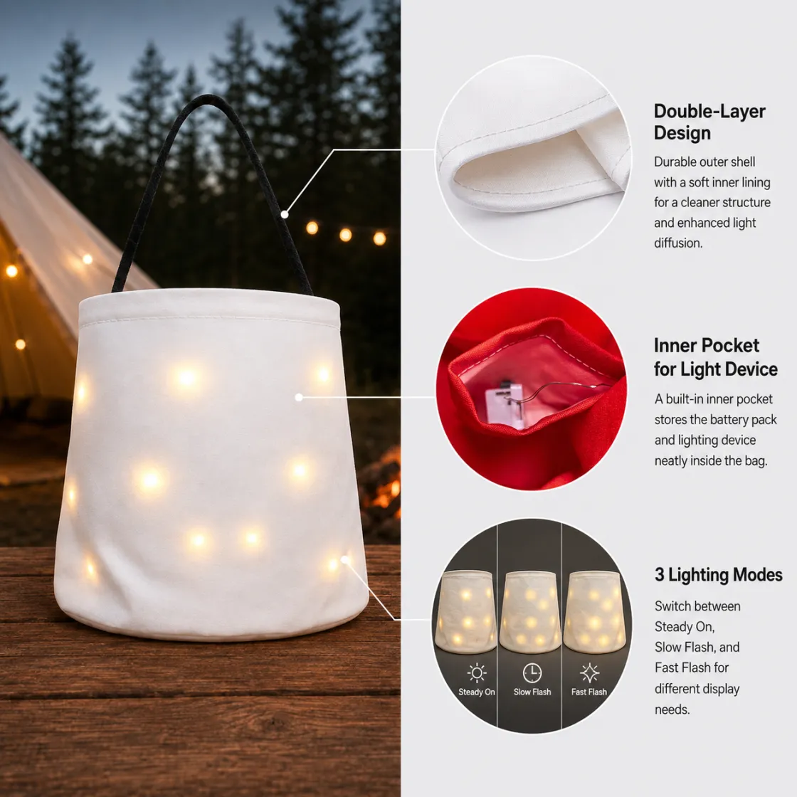 All-Over Print LED-Illuminated Bucket Bag