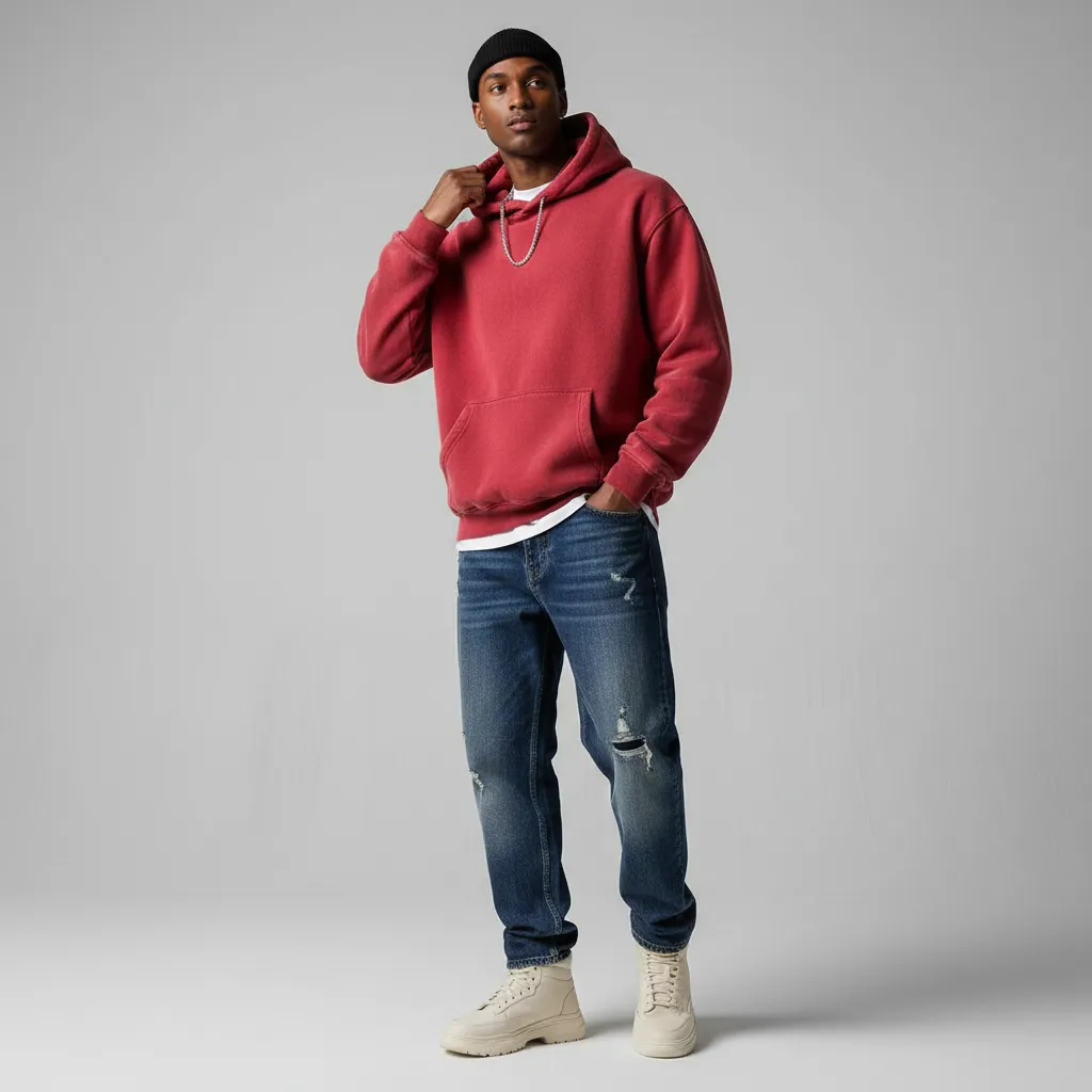 Men’s Fleece-Lined Vintage Wash Hoodie|355GSM DTG