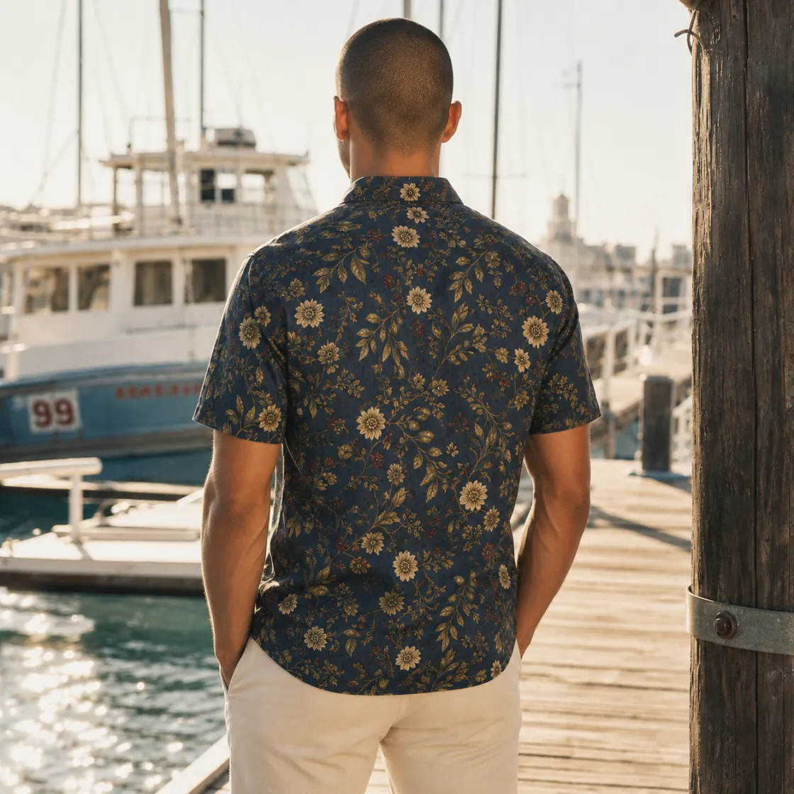 All-Over Print Men's Breathable Shirt|140GSM Slub Cotton