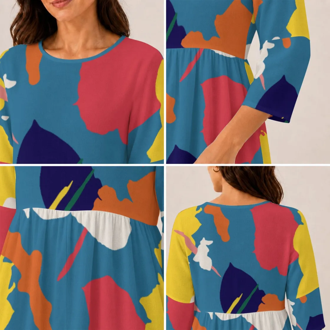 All-Over Print Women's Long Sleeve Dress