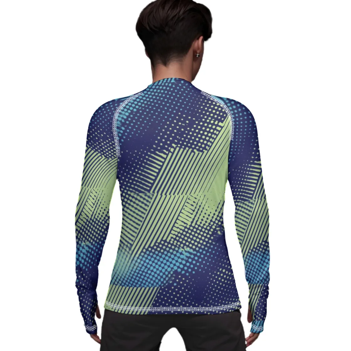 All-Over Print Men's Thumb Hole Compression Shirt|210GSM