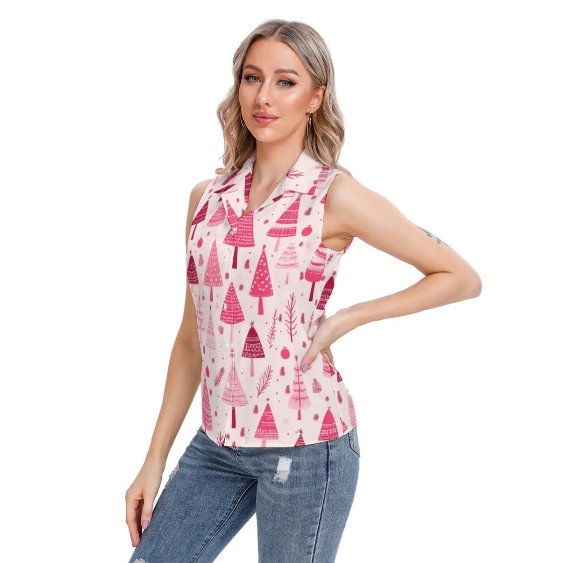 All-Over Print Women's Lapel Vest