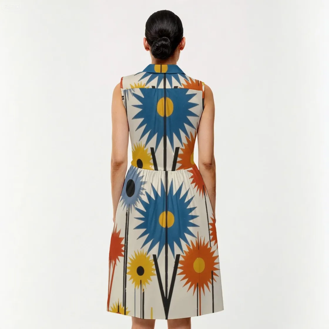 All-Over Print Women's Sleeveless Shirt Dress