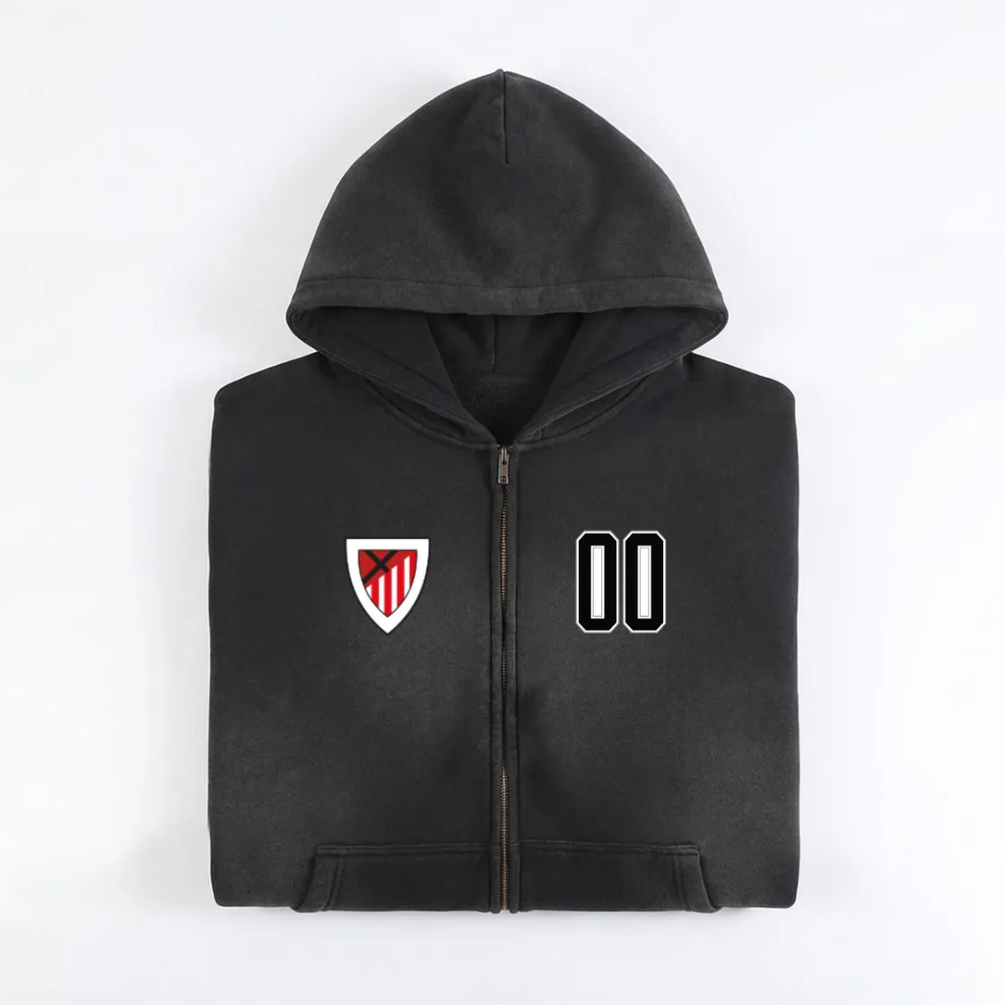 Fleece Lined Gradient Washed Zip Hoodie|355GSM DTG