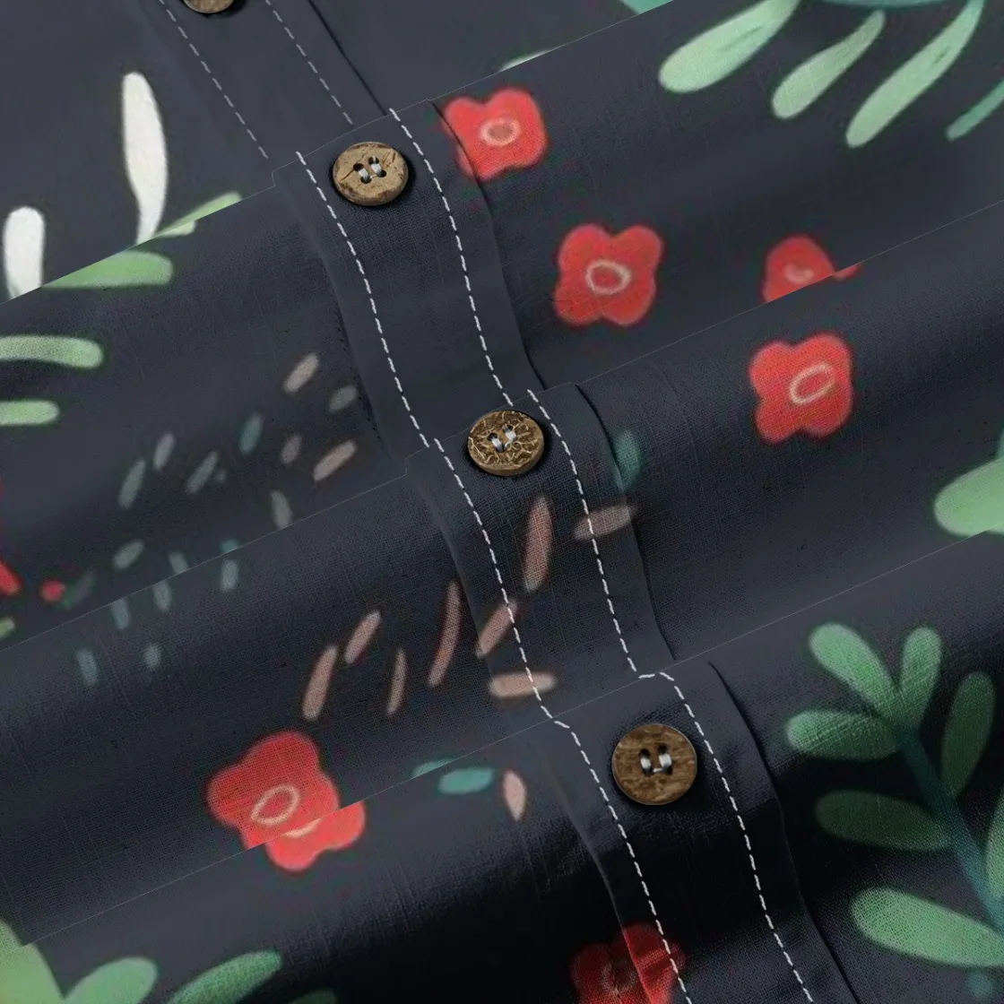 All-Over Print Men's Casual Hawaiian Short Sleeve Shirt | 140GSM Slub Cotton
