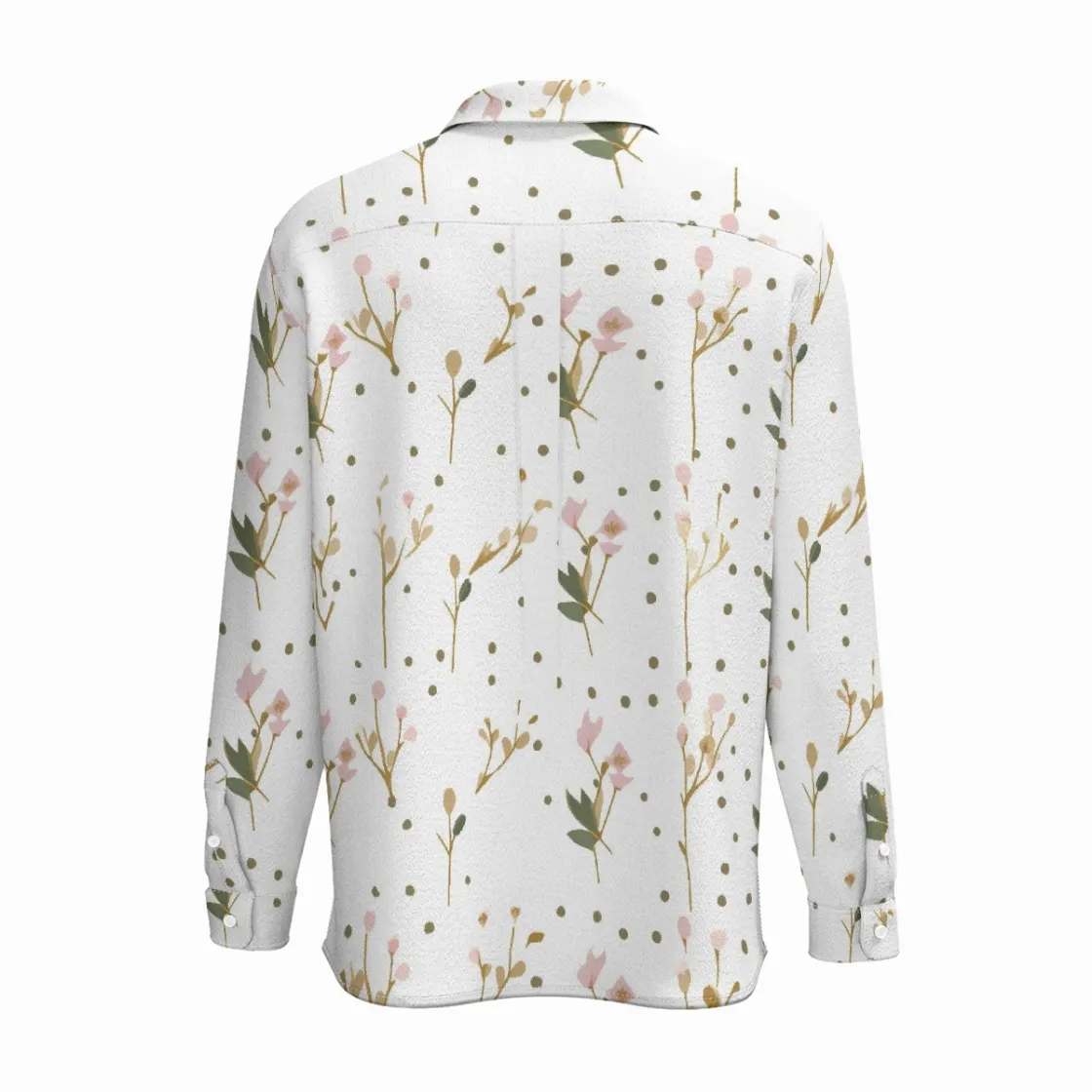All-Over Print Men's Business Long Sleeve Pocket Shirt|115GSM Cotton poplin