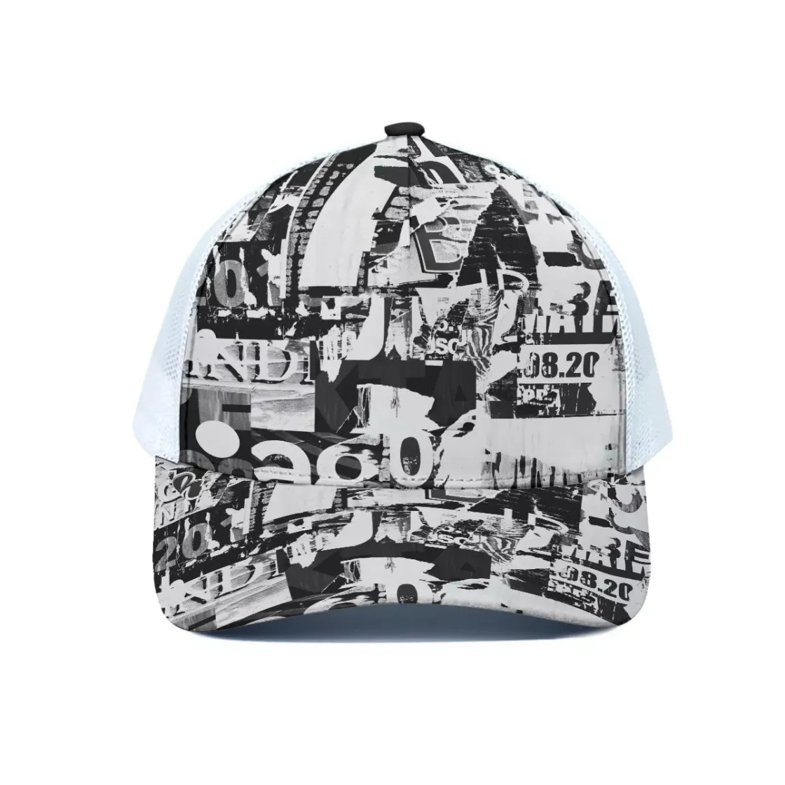 Unisex Trucker Hat With White Half-mesh
