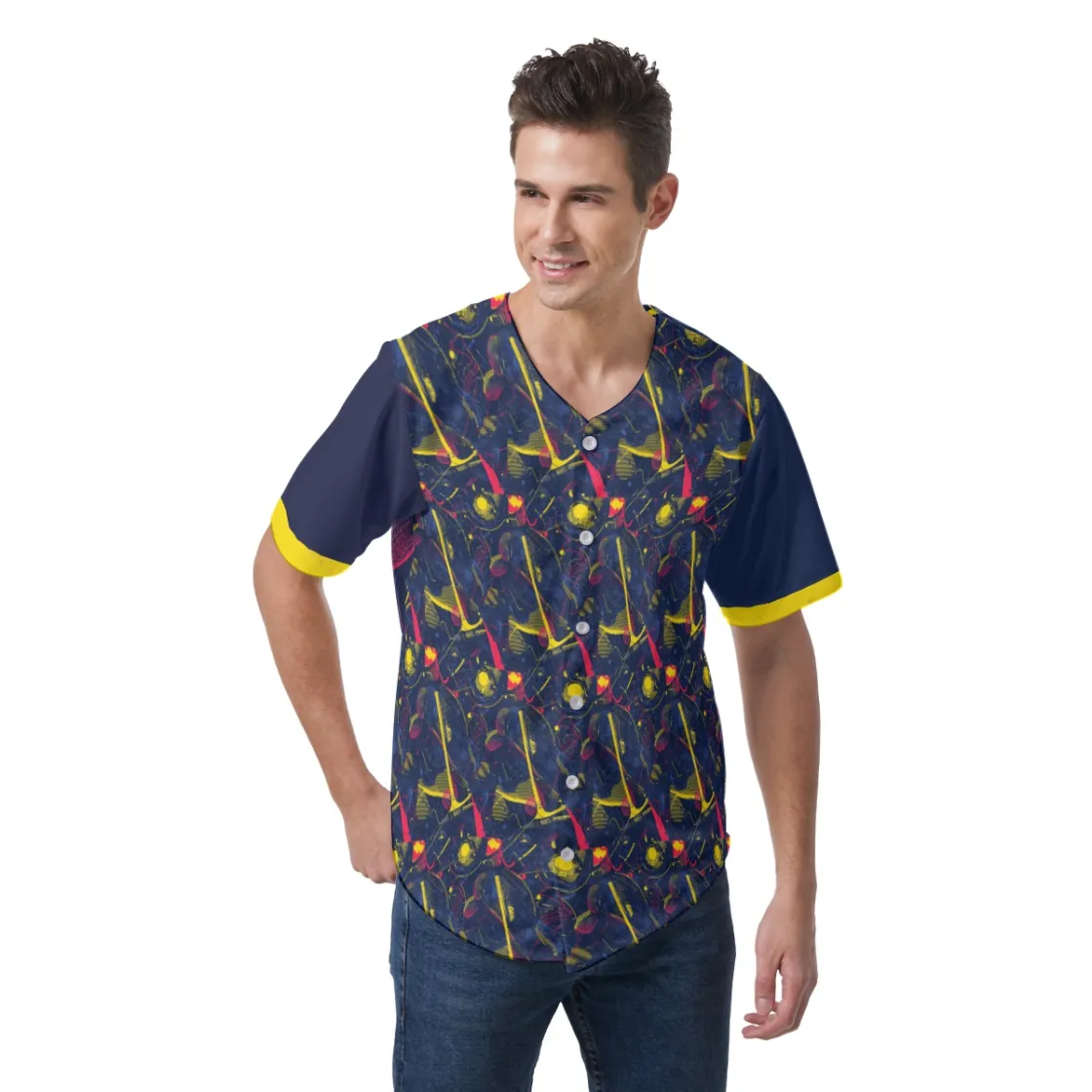 All-Over Print Men's Short Sleeve Baseball Jersey