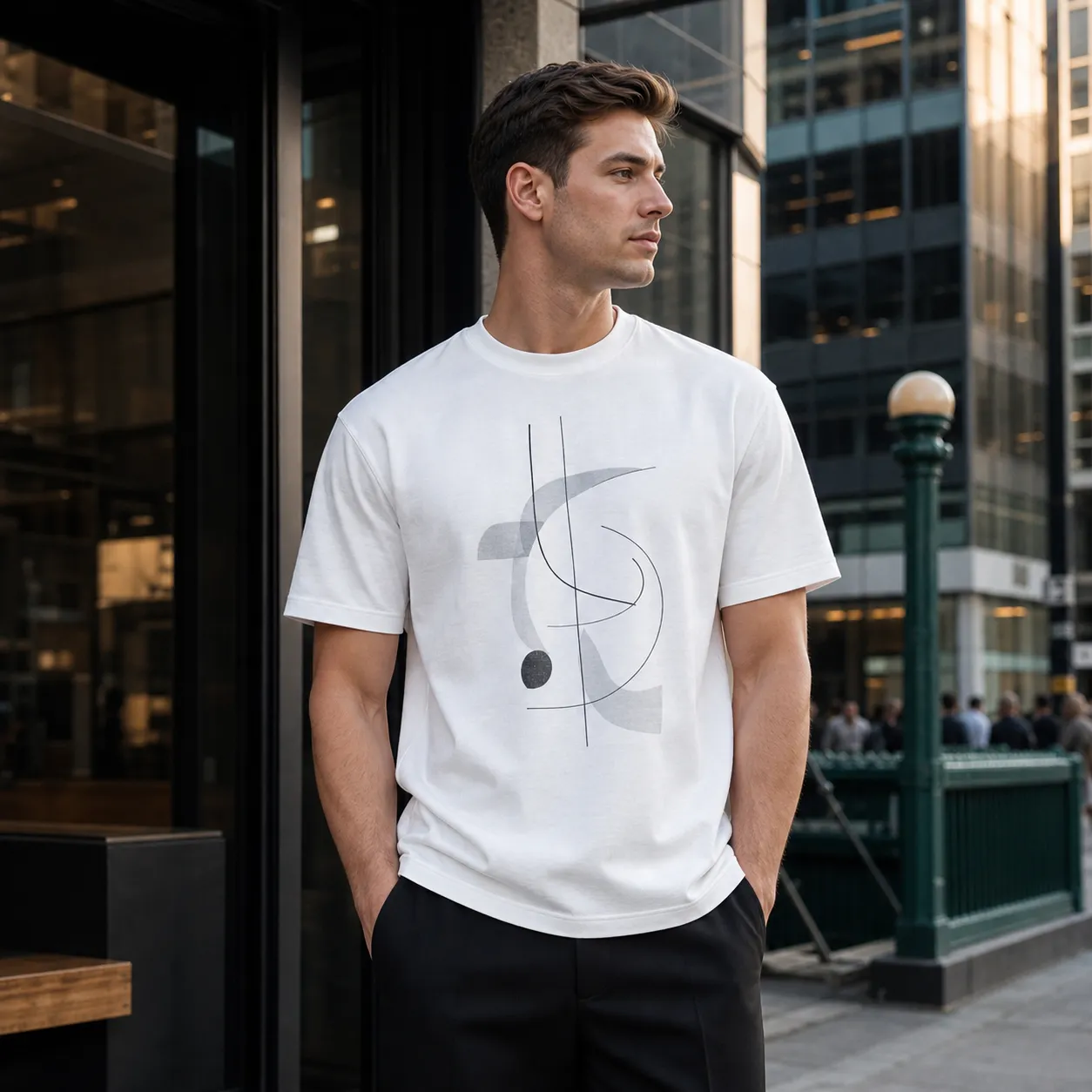Men's T-Shirt Printed in USA |Gildan 5000 Double DTG alternate view