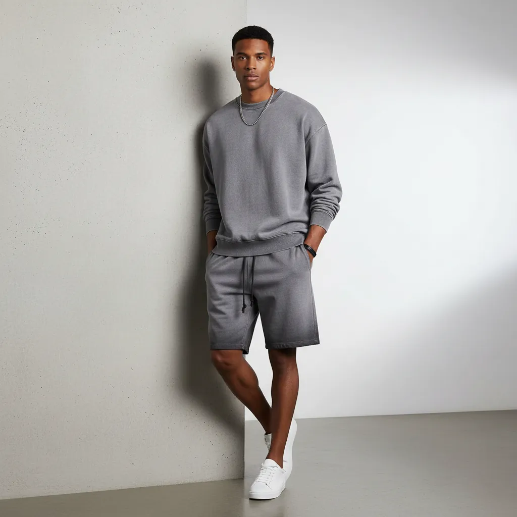 Men’s Vintage Wash Drawstring Shorts|350GSM DTF