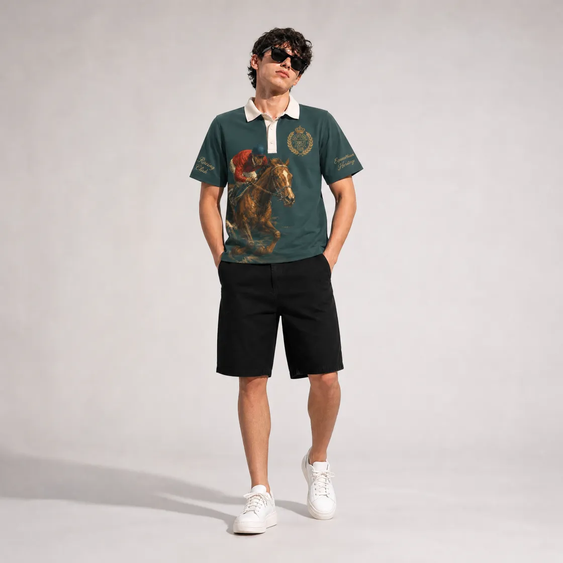 All-Over Print Men's Heavyweight Polyester Polo Shirt|210GSM