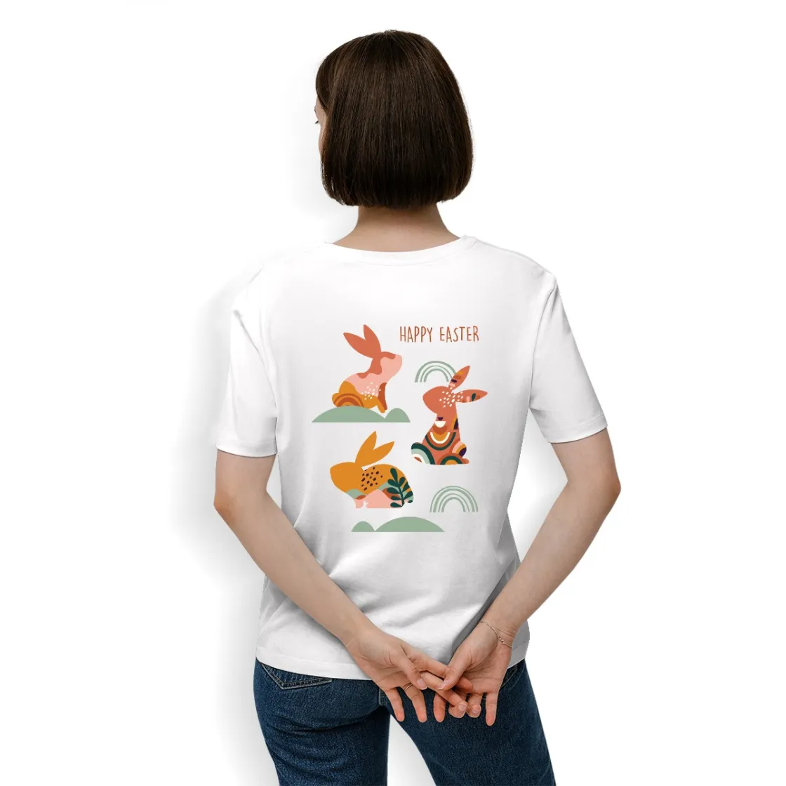 Women's Essential Crew Neck T-Shirt Printed in USA|180GSM Back DTF