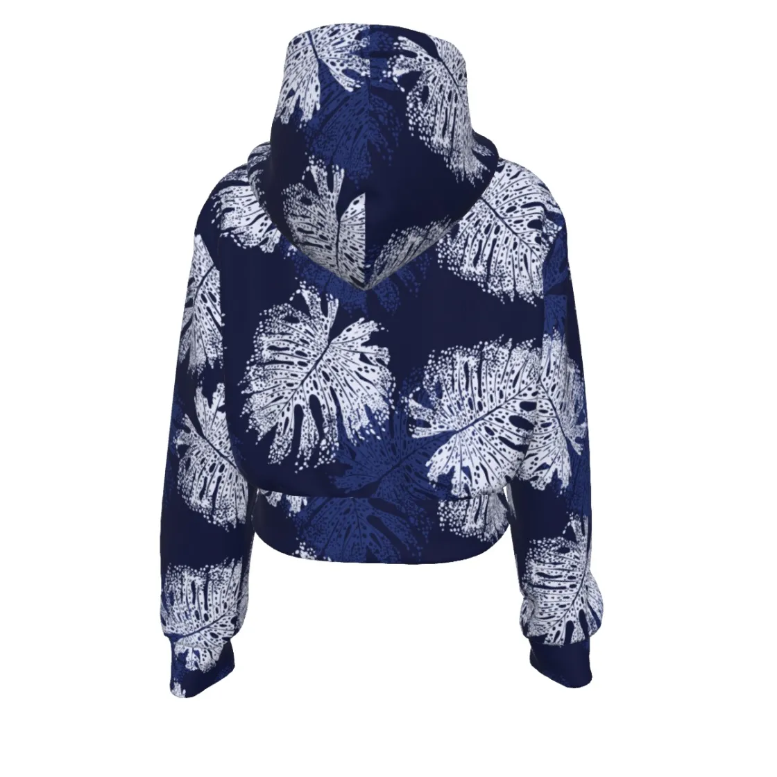 All-Over Print Women's Crop Top Hoodie With Zipper Closure