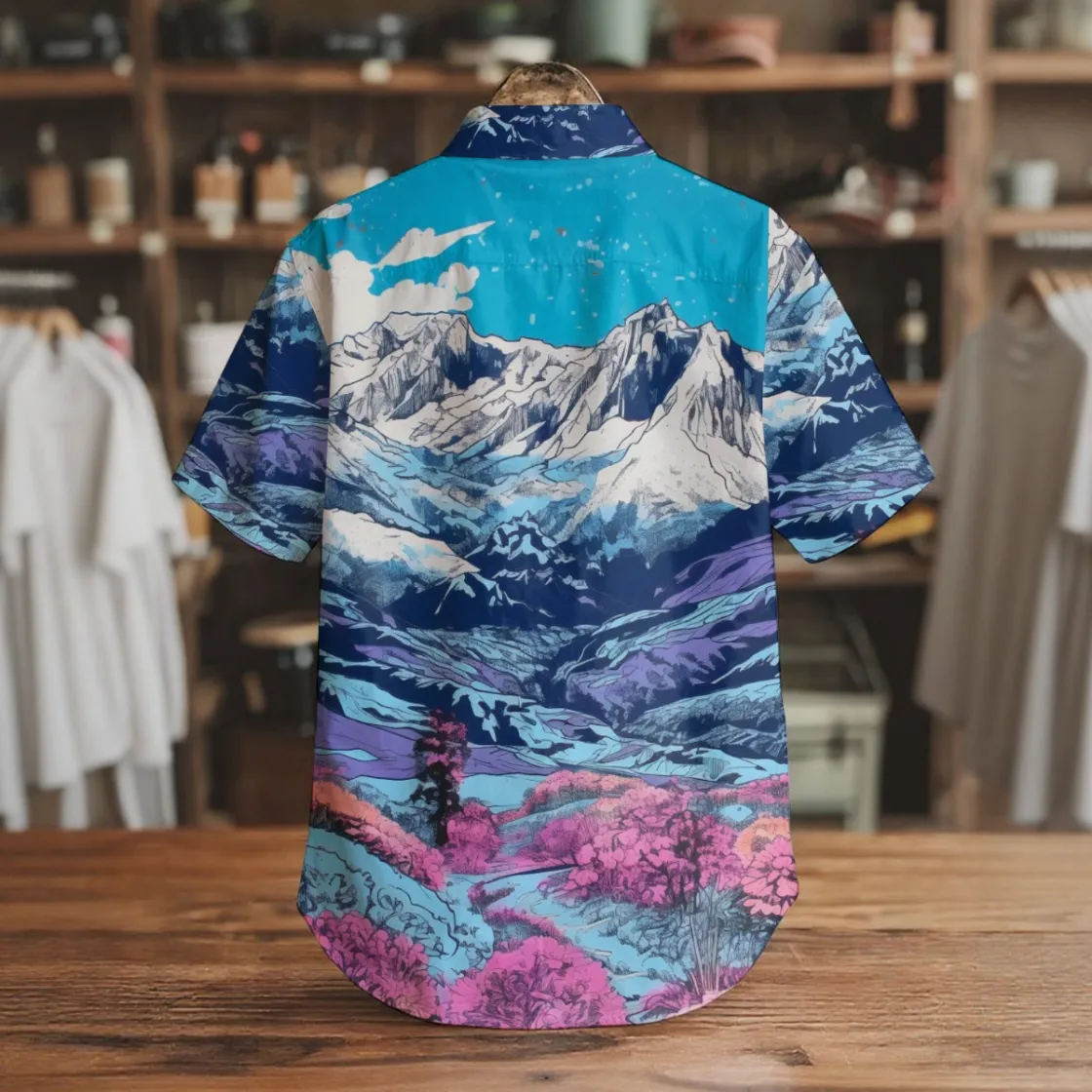 All-Over Print Men's Short Sleeve Shirt With Pockets