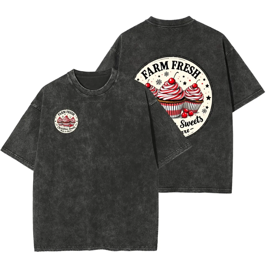 Unisex Heavyweight Washed T-shirt Printed in USA|250GSM Cotton DTG Double-sided