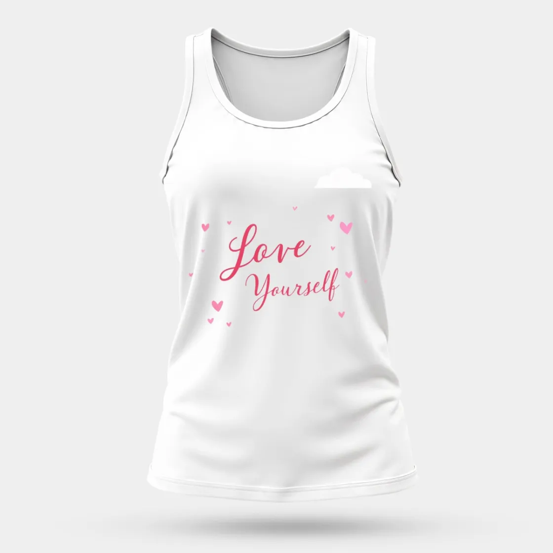 Women's Comfortable and Breathable Sports Tank Top Printed in USA|180GSM Front DTF