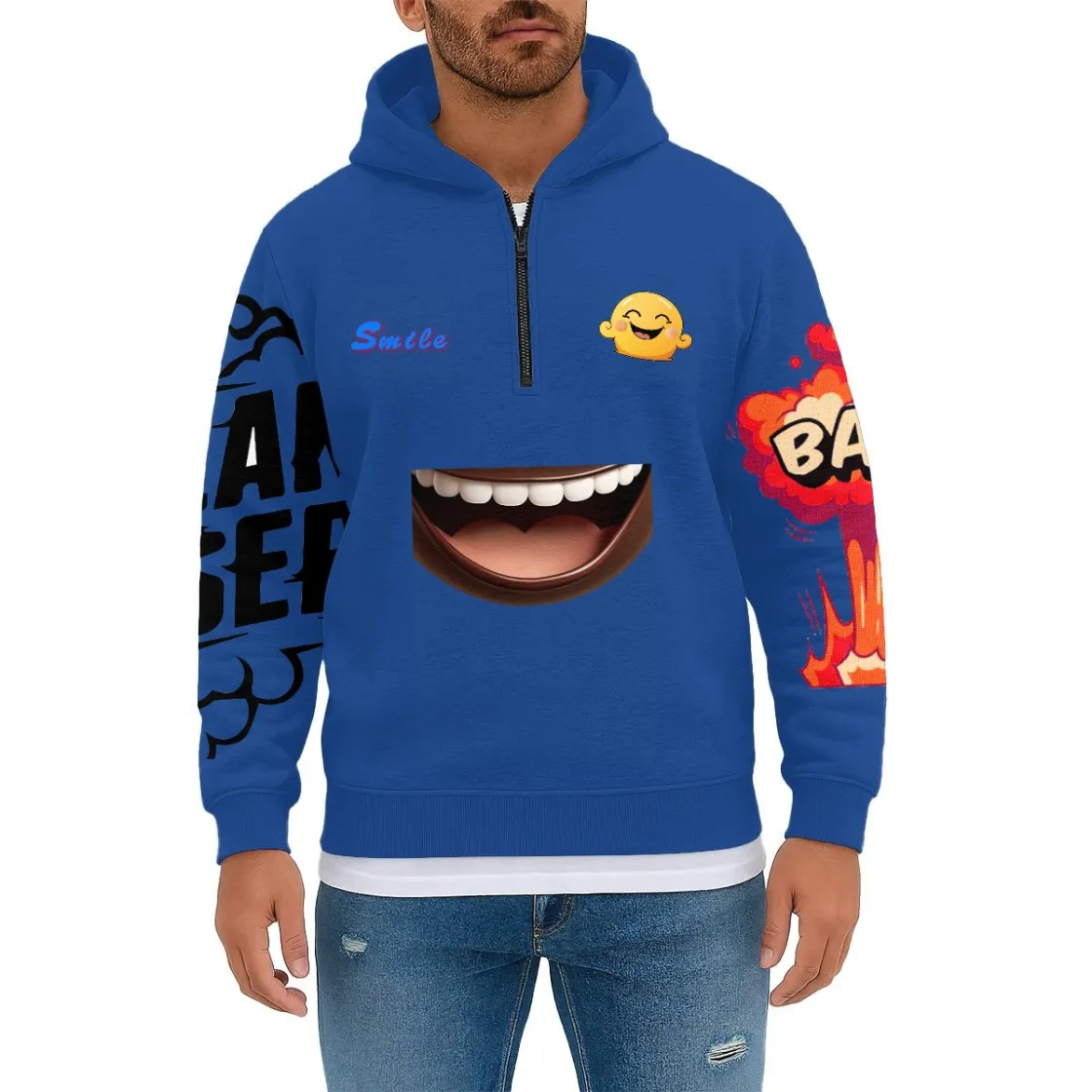 Men’s Half-Zip Pullover Sweatshirt|DTF