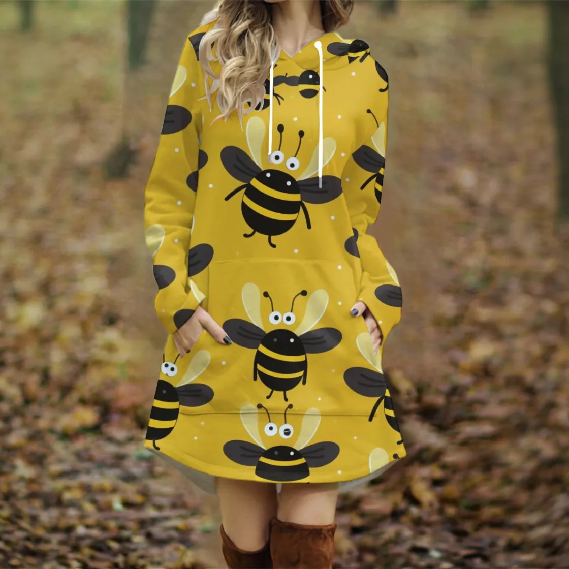 All-Over Print Women's Longline Hoodie Dress