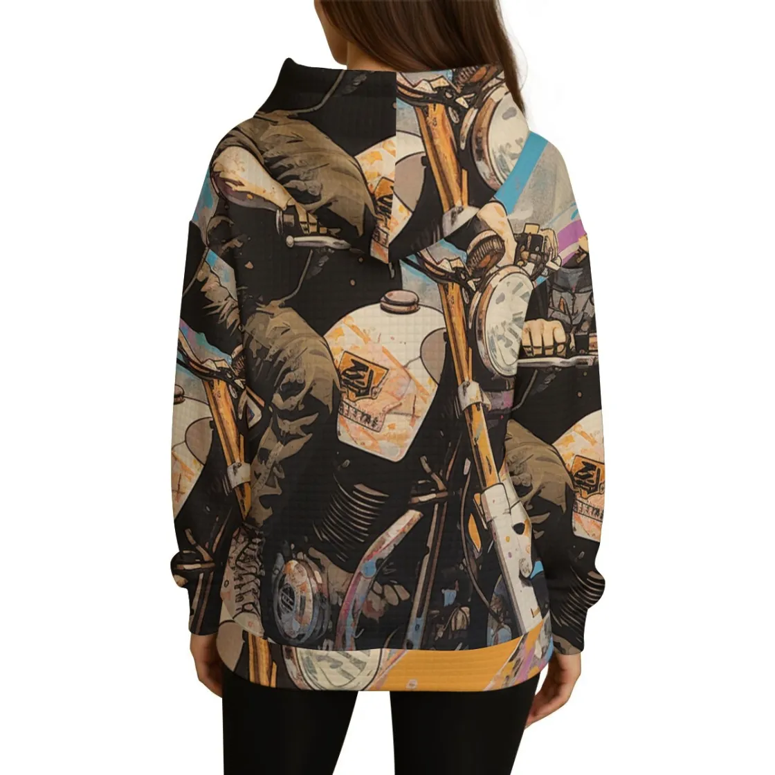 All-Over Print Women's Thick Waffle Knit Hoodie