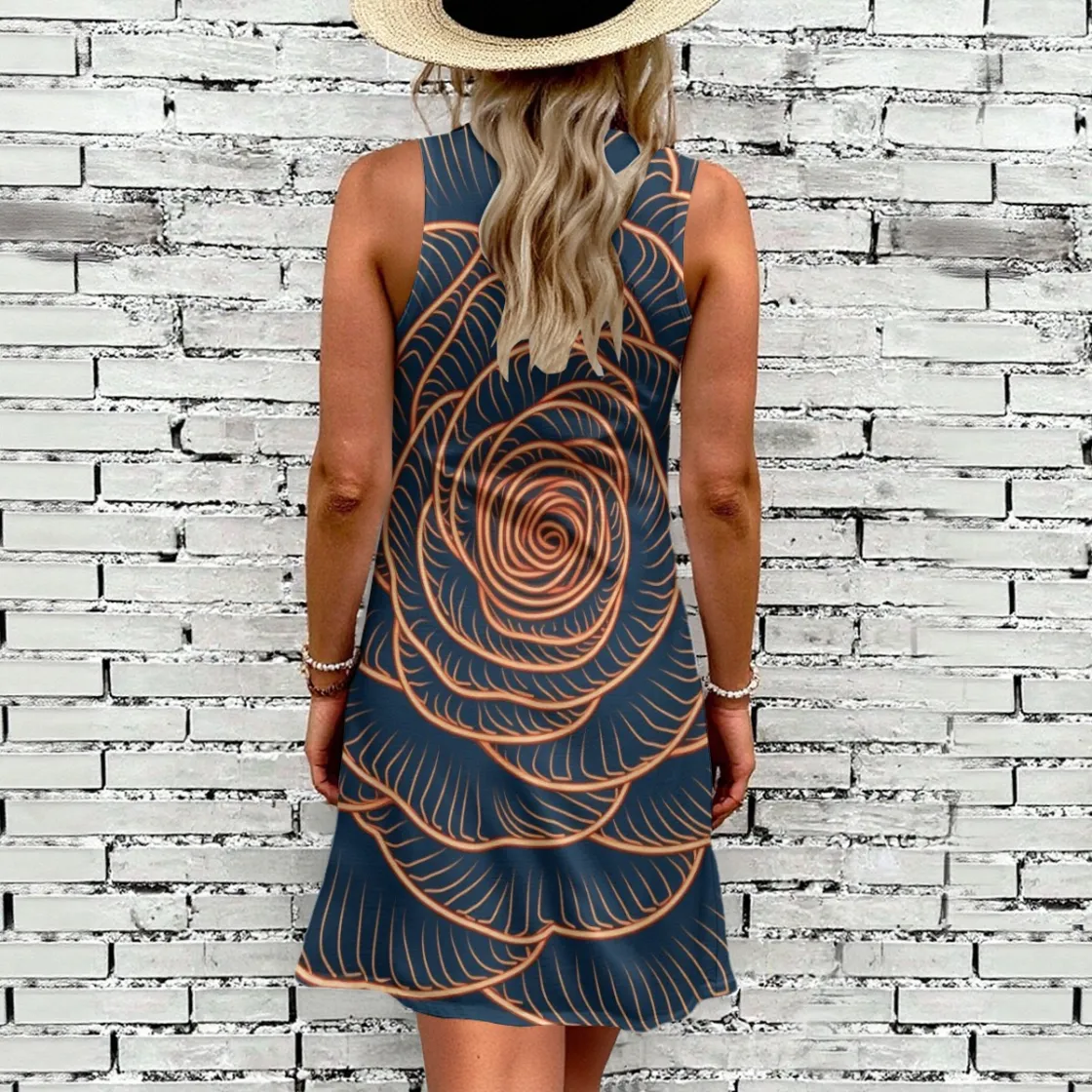All-Over Print Women's Casual Sleeveless Dress