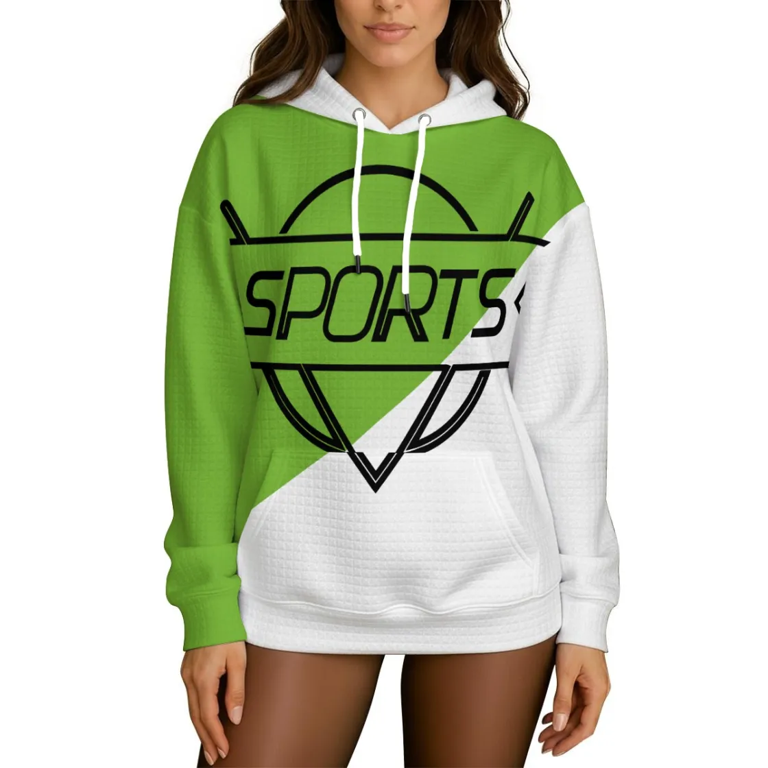 All-Over Print Women's Thick Waffle Knit Hoodie