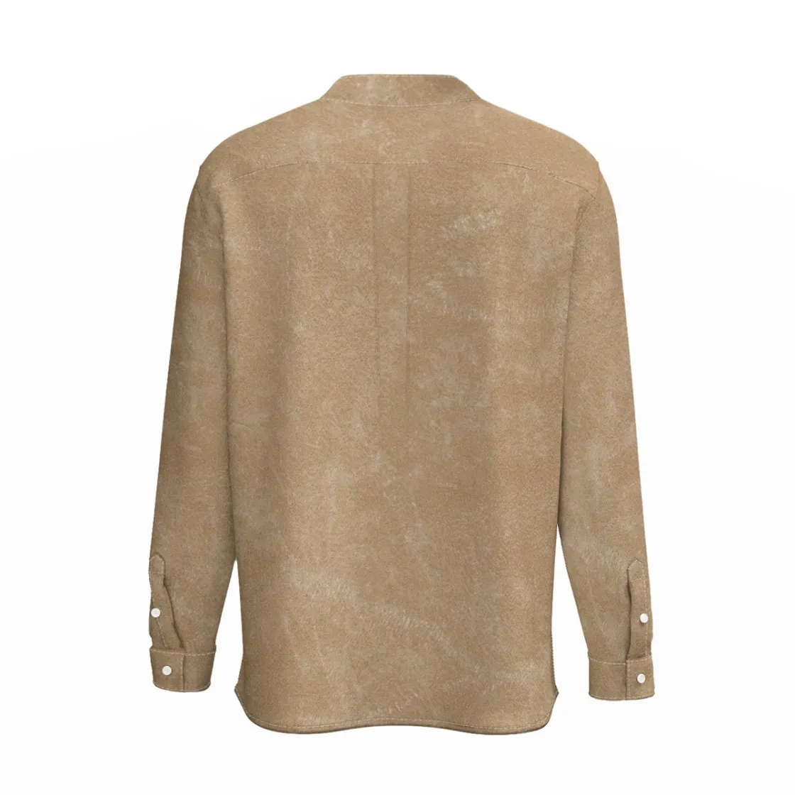 All-Over Print New Men'S Business Long-Sleeved Imitation Linen Shirt