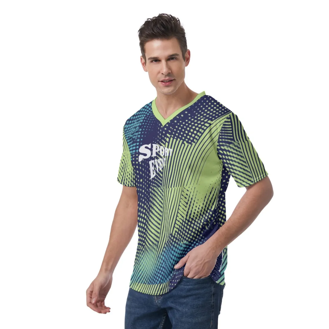 All-Over Print Men's V-Neck T-Shirt