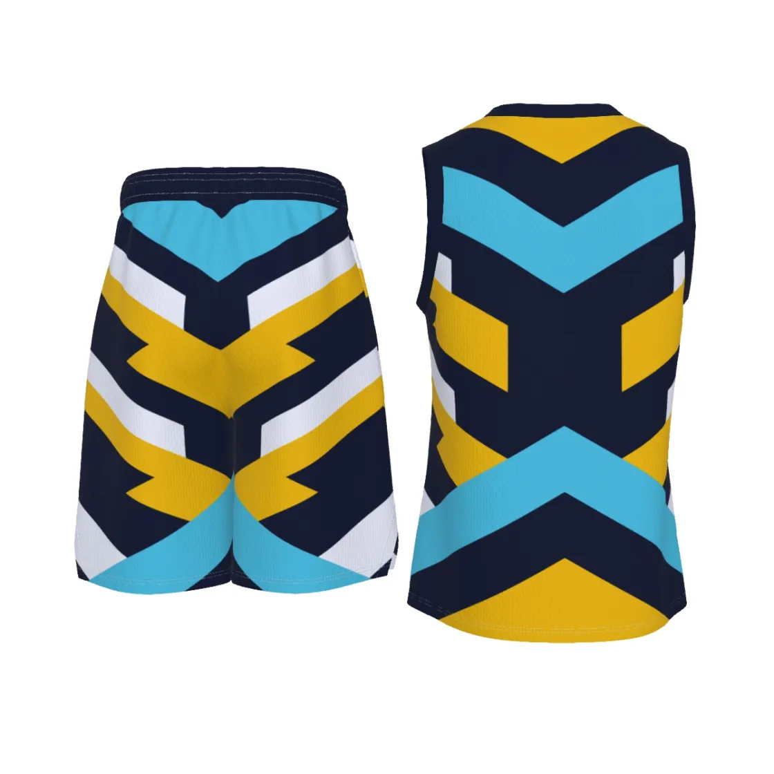 All-Over Print Men's V Neck Basketball Suit