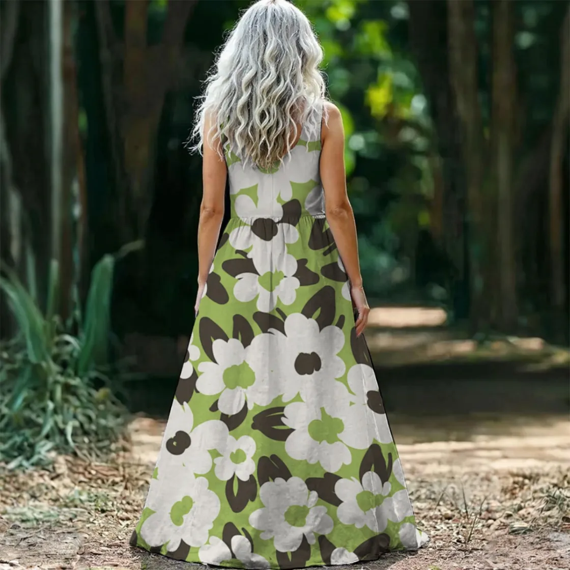 All-Over Print Women’s Sleeveless Maxi Dress