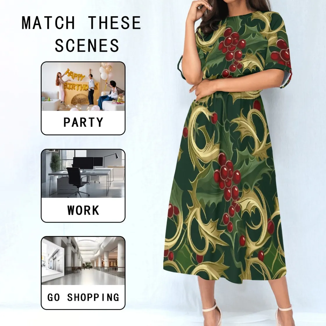 All-Over Print Women's Knee-Length Dress